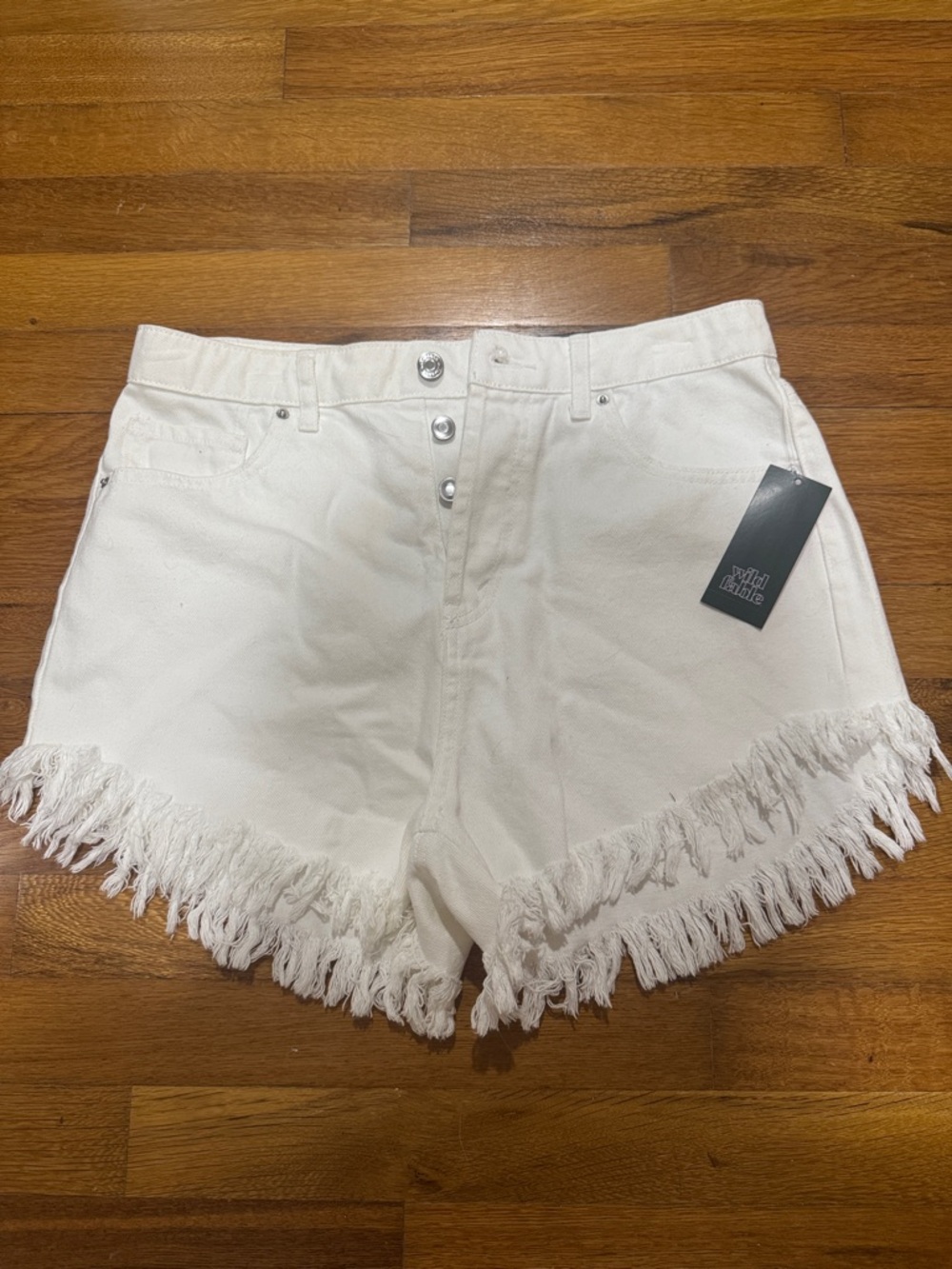 wild fable White Frayed Hem Jean Shorts 8 NWT - Picture 3 of 4